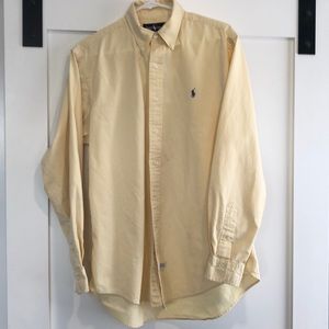 Ralph Lauren button down collar shirt mens large with Polo logo yellow